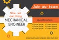 Job recruitment mechanical engineer concept