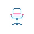 Job resume, desk chair 2 colored line icon. Simple colored element icon. Job resume, desk chair outline symbol design icon from Royalty Free Stock Photo