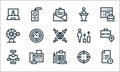 job resume line icons. linear set. quality vector line set such as deadline, planning, diagram, focus, fax, target, career, speech