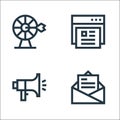 Job resume line icons. linear set. quality vector line set such as email, promotion, online profile