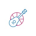 Job resume, ukelele 2 colored line icon. Simple colored element icon. Job resume, ukelele outline symbol design icon from job