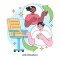 Job rotation. Exploring diverse roles for comprehensive skill development. Royalty Free Stock Photo