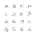 Job routine line icons collection. Schedule, Productivity, Checklist, Timeline, Organization, Efficiency, Workflow