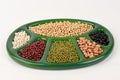 Job's tears, Soy beans, Red beans, black beans, Peanut and green beans. Royalty Free Stock Photo