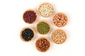 Job's tears, Soy beans, Red beans, black beans, Peanut, pine nut, Almond and green beans. Royalty Free Stock Photo