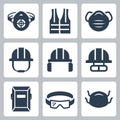 Job Safety and Protection Related Icons Royalty Free Stock Photo