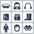 Job Safety and Protection Related Icons 2 Royalty Free Stock Photo