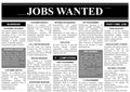 Job search. Newspaper full of advertisements