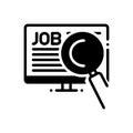 Black solid icon for Job search, hiring and business
