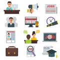 Job search icons vector set. Royalty Free Stock Photo