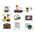 Job search icons vector set. Royalty Free Stock Photo