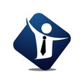 job search logo a businessman with tie an alert for jobseekers company