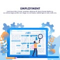 Job Search Man Zoom Employment Newspaper Article Royalty Free Stock Photo