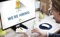 Job Search Occupation Recruitment We're Hiring Concept