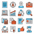 Job Search and Resume Icons Set. Vector