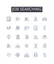 Job searching line icons collection. Double-entry, GAAP, Accrual, Depreciation, Amortization, Cost accounting, Income