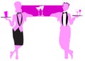 Job series -waitress waiter Royalty Free Stock Photo