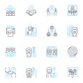 Job site linear icons set. Employment, Career, Job, Hiring, Recruiting, Listings, Opportunities line vector and concept