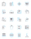 Job site linear icons set. Employment, Career, Job, Hiring, Recruiting, Listings, Opportunities line vector and concept