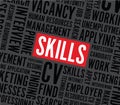 Job skills text background Royalty Free Stock Photo