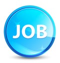 Job splash natural blue round button Royalty Free Stock Photo