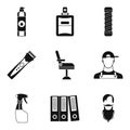 Job studio icons set, simple style