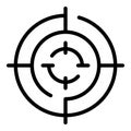 Job target icon outline vector. Busy office