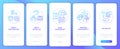 Job transition tips onboarding mobile app page screen with concepts