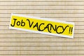 Job vacancy banner sign employment opportunity business recruitment hiring career clipping