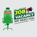 Job Vacancy with Empty office chair.  Business hiring and recruiting employee for empty position,  illustration for banner and Royalty Free Stock Photo