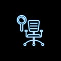 job vacancy line icon in neon style. One of HR collection icon can be used for UI, UX