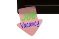 Job Vacancy written on note Royalty Free Stock Photo