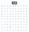 Job vector line icons set. Work, Employment, Profession, Occupation, Task, Employment, Career illustration outline Royalty Free Stock Photo