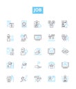 Job vector line icons set. Work, Employment, Profession, Occupation, Task, Employment, Career illustration outline