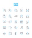 Job vector line icons set. Work, Employment, Profession, Occupation, Task, Employment, Career illustration outline