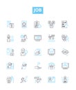 Job vector line icons set. Work, Employment, Profession, Occupation, Task, Employment, Career illustration outline Royalty Free Stock Photo