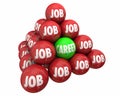 Job Vs Career Ball Pyramid Employment Working