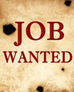 Job wanted Royalty Free Stock Photo