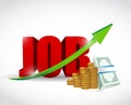 Job word and business money graph Royalty Free Stock Photo