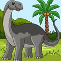Jobaria Dinosaur Colored Cartoon Illustration