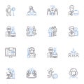 Jobbing line icons collection. Freelance, Contracting, Gigs, Employment, Tasks, Odd Jobs, Work vector and linear