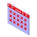 Jobless calendar icon, isometric style