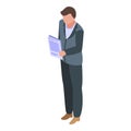 Jobless manager icon, isometric style