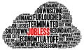 Jobless word cloud shaped concept