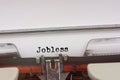 Jobless word typed on a Vintage Typewriter