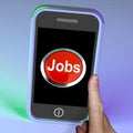 Jobs Computer Button On Mobile Royalty Free Stock Photo