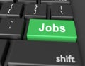 Jobs  concept. Word Jobs on button of computer keyboard Royalty Free Stock Photo