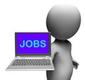 Jobs On Laptop Shows Unemployment Employment