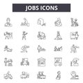 Jobs line icons, signs, vector set, linear concept, outline illustration