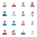 Jobs and Occupations flat icons set Royalty Free Stock Photo